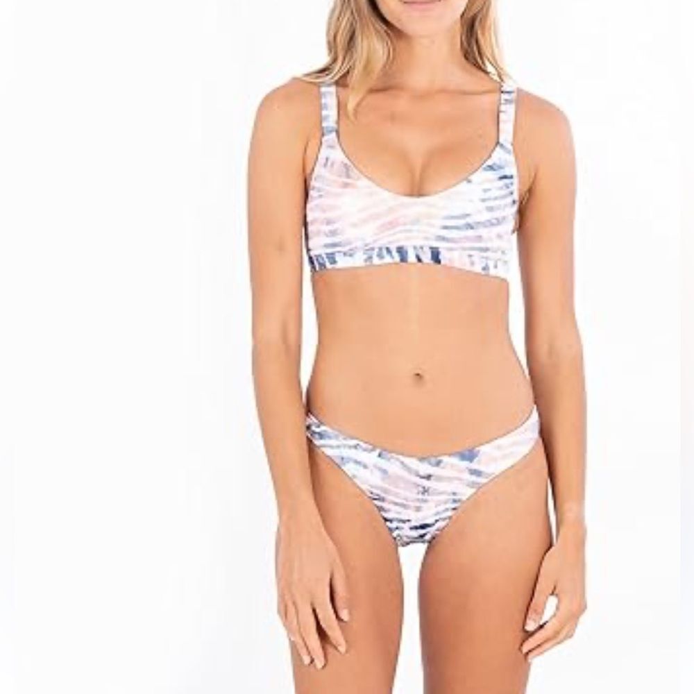 Hurley Zebra Color Wash Twist Back Bikini Top & Bottom